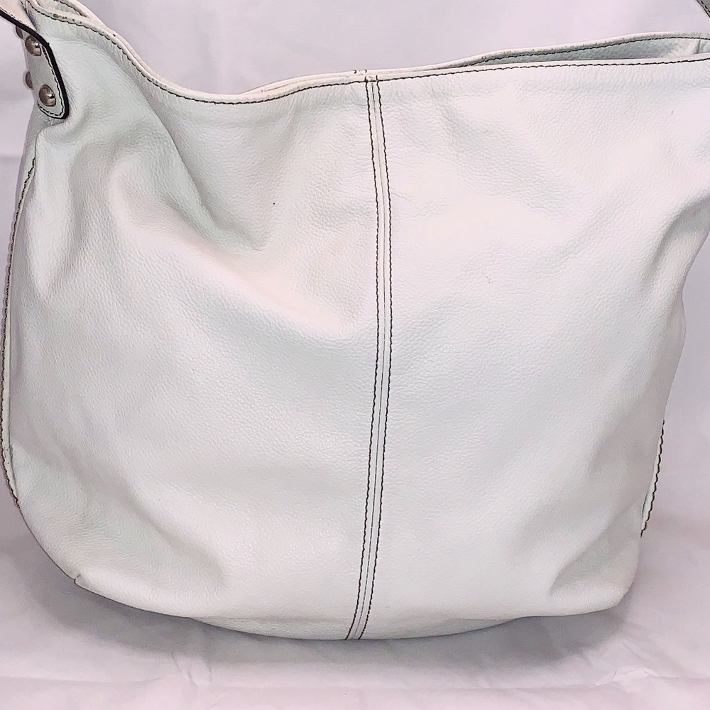 Tignanello  White Leather Hobo Shoulder